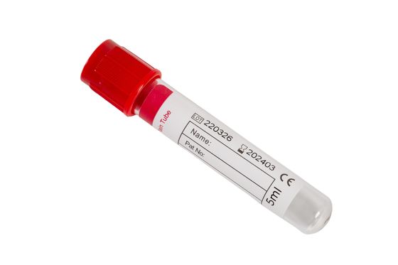 Dolor tubo de sangre superior rojo sin tubo de recolección de sangre aditiva Bd sin tubo aditivo