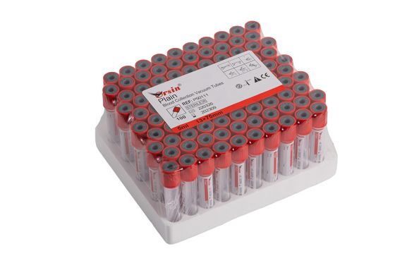 Tabung Top Merah Biasa Tanpa Aditif Tabung Pengumpulan Sampel Darah Serum 0,5 ml-10 ml