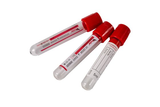 Tubo de prueba de sangre de vidrio rojo para pruebas de laboratorio