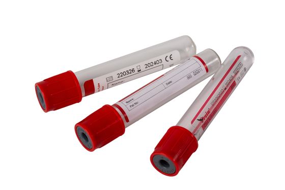 Tubos activadores de coágulos séricos de plástico PET de vidrio rojo de 1 ml a 10 ml para bioquímica
