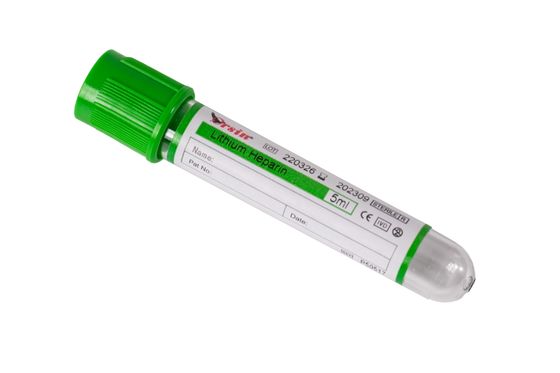 ISO 13485 Certified Dark Green Sodium Heparin Vacutainer Blood Collection Tube for Clinical Chemistry and Hematology Tests