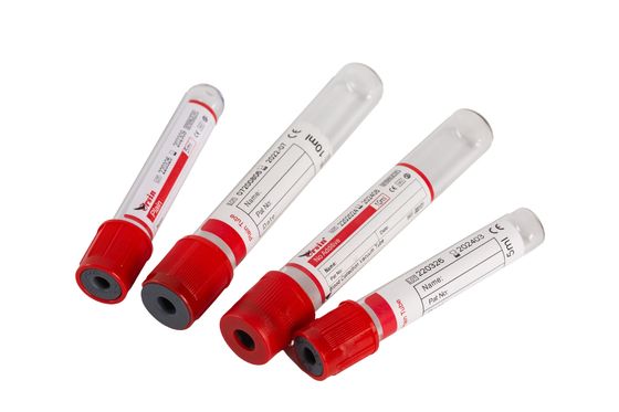 13*75mm Red Plain Blood Collection Tube for Cancer Testing with No Clot Activator