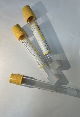 Activador de coágulos de gel de alta claridad PET plástico de alto rendimiento de recuperación amarillo